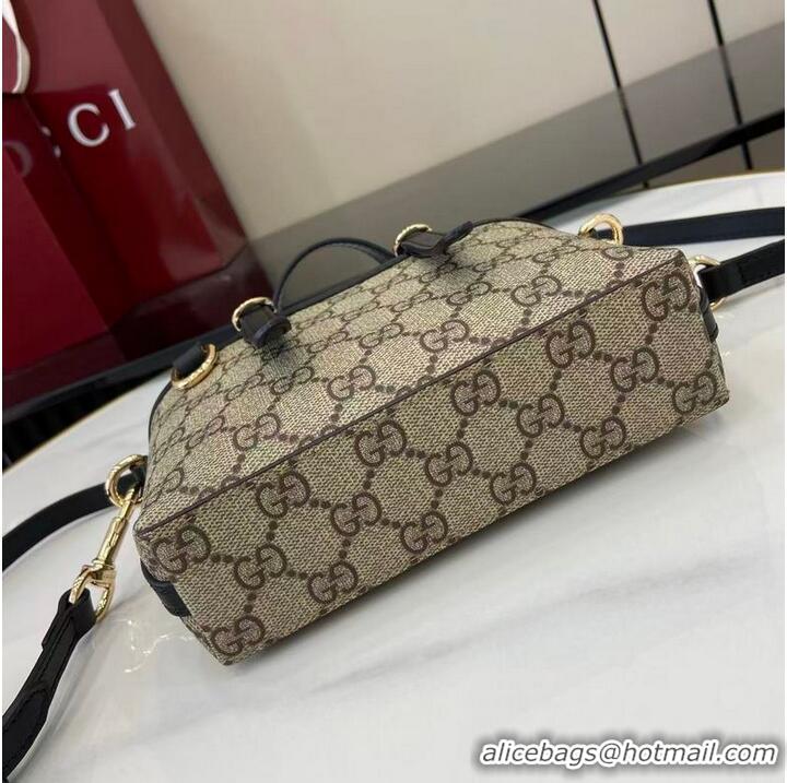 Most Popular Gucci GG Emblem Mini Bag ‎In Canvas ‎855491 Beige/Black 2026