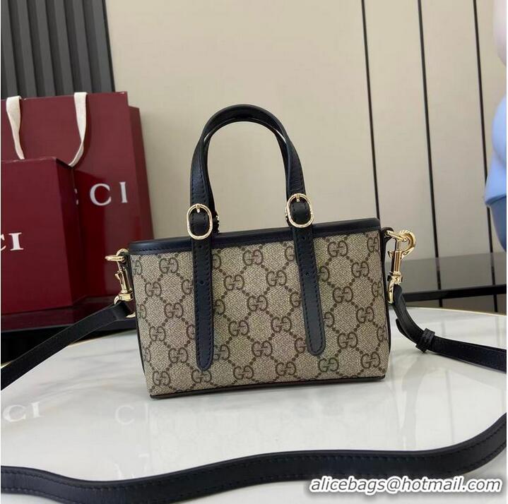 Most Popular Gucci GG Emblem Mini Bag ‎In Canvas ‎855491 Beige/Black 2026