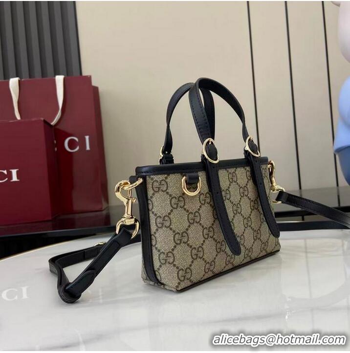 Most Popular Gucci GG Emblem Mini Bag ‎In Canvas ‎855491 Beige/Black 2026