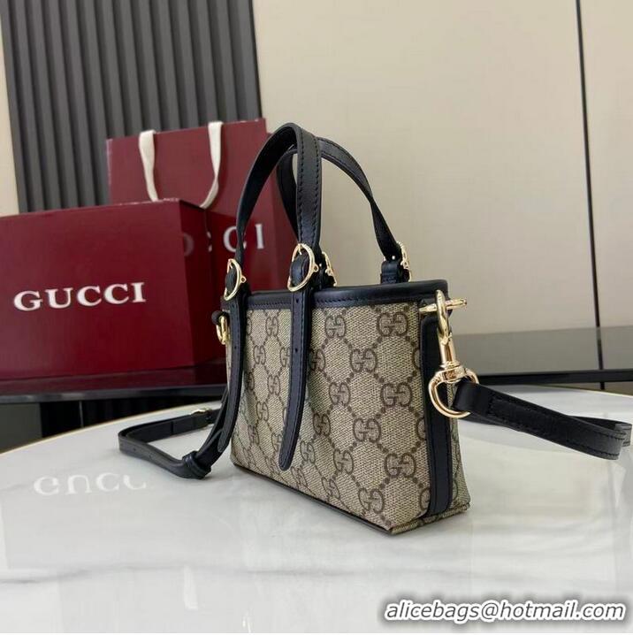 Most Popular Gucci GG Emblem Mini Bag ‎In Canvas ‎855491 Beige/Black 2026