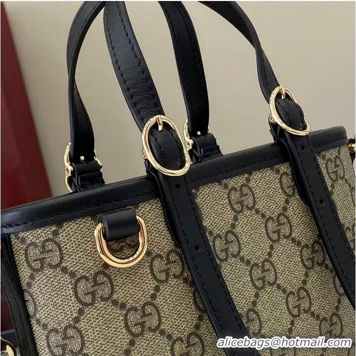 Most Popular Gucci GG Emblem Mini Bag ‎In Canvas ‎855491 Beige/Black 2026