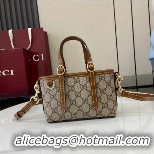 Big Discount Gucci GG Emblem Mini Bag ‎In Canvas ‎855491 Beige/Brown 2026