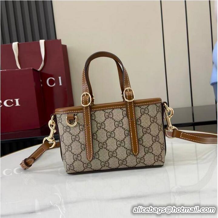 Big Discount Gucci GG Emblem Mini Bag ‎In Canvas ‎855491 Beige/Brown 2026