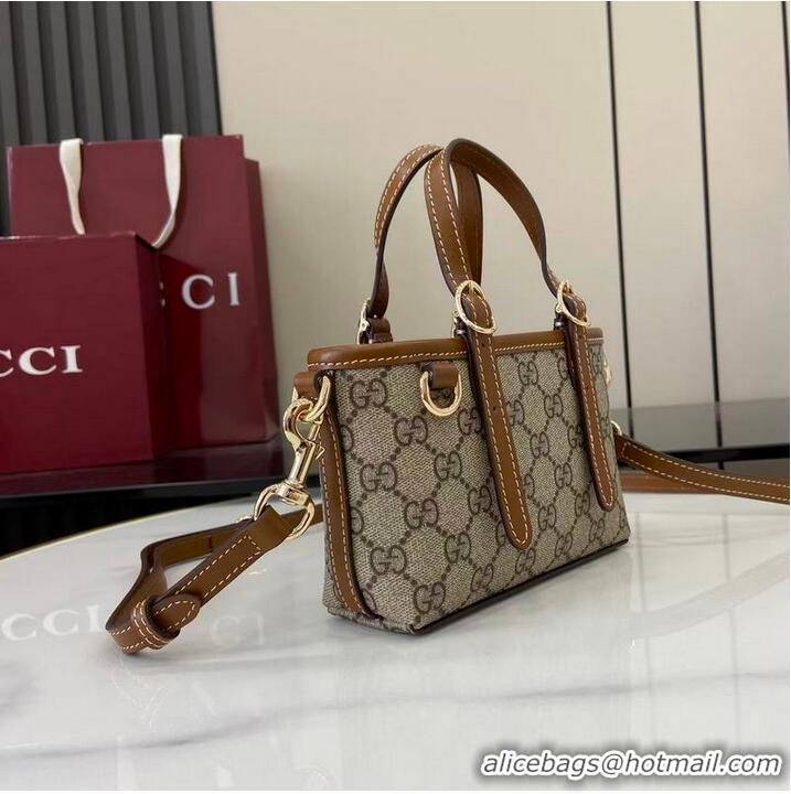 Big Discount Gucci GG Emblem Mini Bag ‎In Canvas ‎855491 Beige/Brown 2026