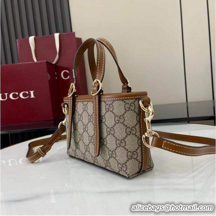Big Discount Gucci GG Emblem Mini Bag ‎In Canvas ‎855491 Beige/Brown 2026