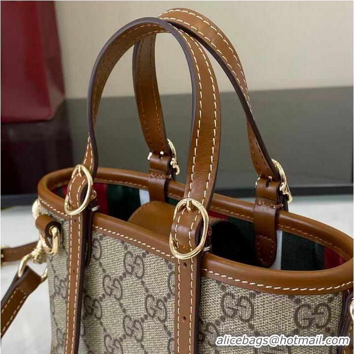 Big Discount Gucci GG Emblem Mini Bag ‎In Canvas ‎855491 Beige/Brown 2026