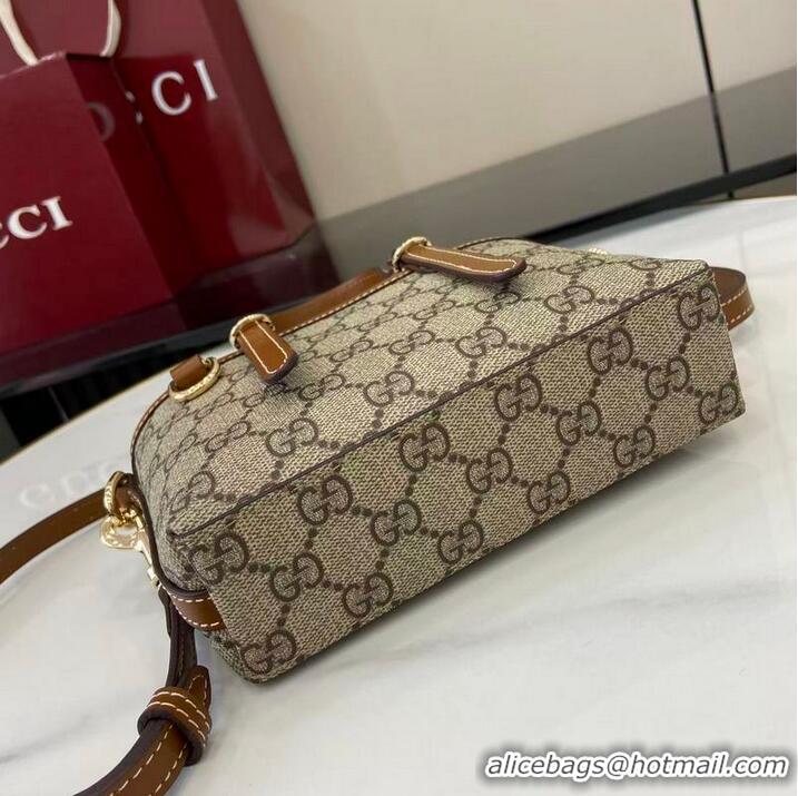 Big Discount Gucci GG Emblem Mini Bag ‎In Canvas ‎855491 Beige/Brown 2026