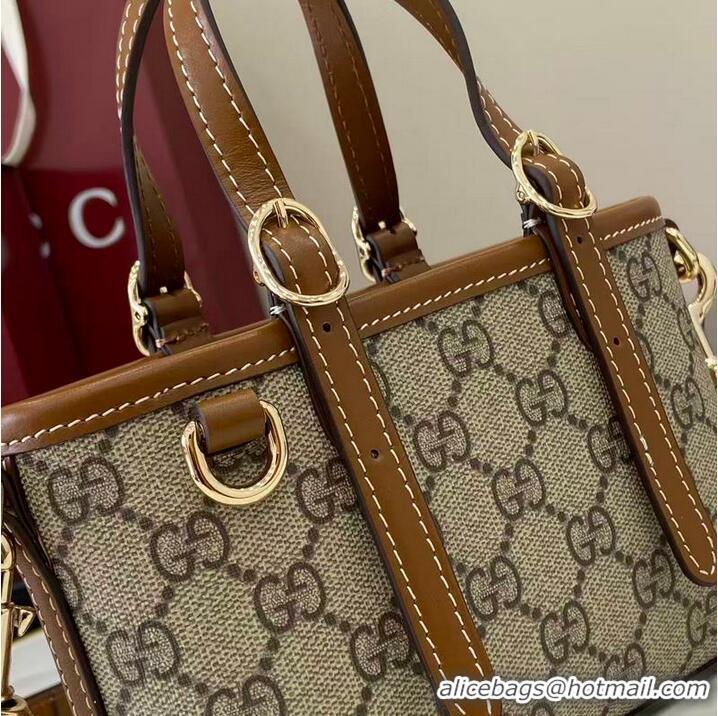 Big Discount Gucci GG Emblem Mini Bag ‎In Canvas ‎855491 Beige/Brown 2026