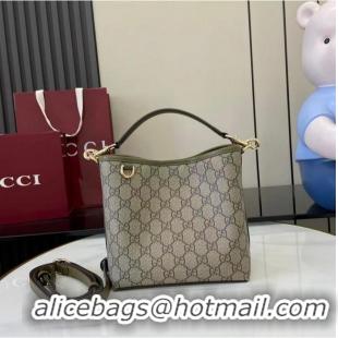 Inexpensive Gucci GG Canvas Emblem Small Bucket Bag 815118 Forest Green 2026
