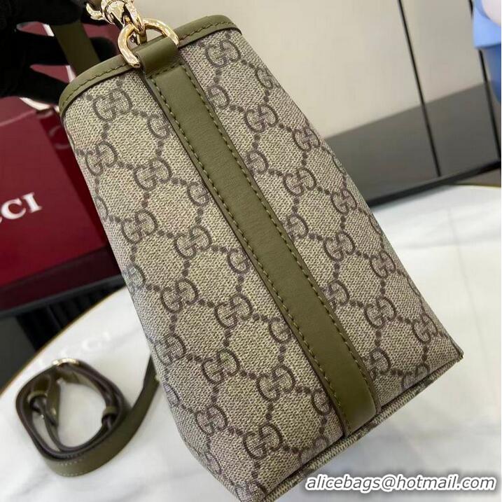 Inexpensive Gucci GG Canvas Emblem Small Bucket Bag 815118 Forest Green 2026