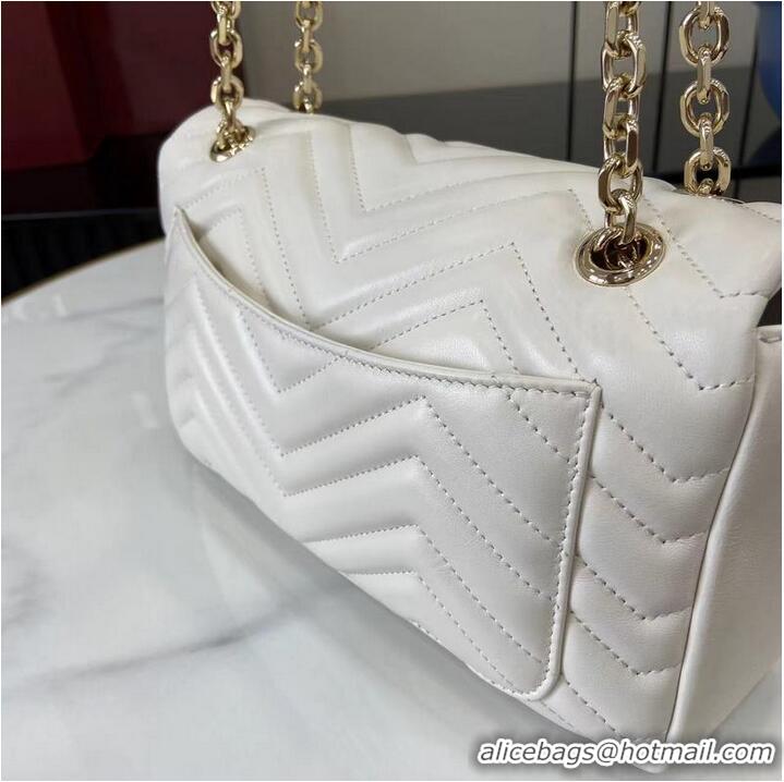Buy Fashionable Gucci GG Marmont Medium Shoulder Bag 837267 White 2025