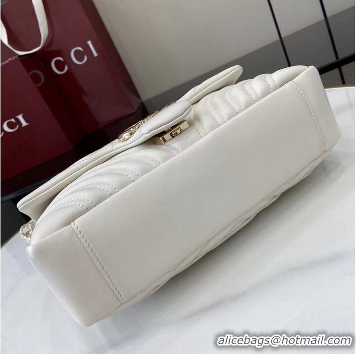 Buy Fashionable Gucci GG Marmont Medium Shoulder Bag 837267 White 2025