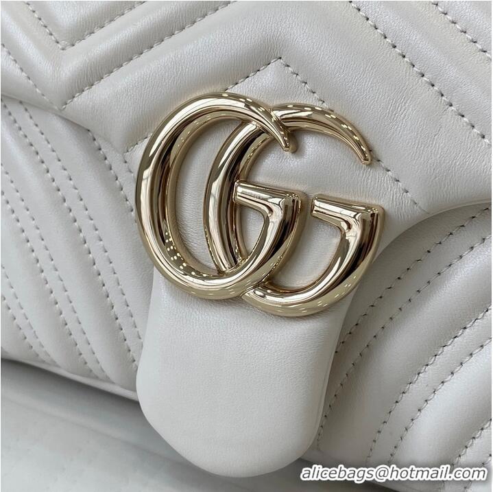 Buy Fashionable Gucci GG Marmont Medium Shoulder Bag 837267 White 2025