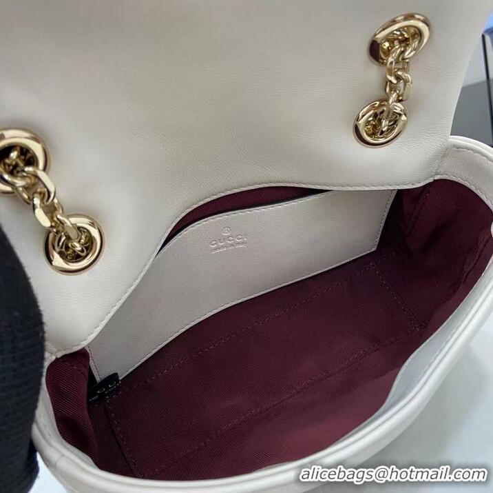 Buy Fashionable Gucci GG Marmont Medium Shoulder Bag 837267 White 2025