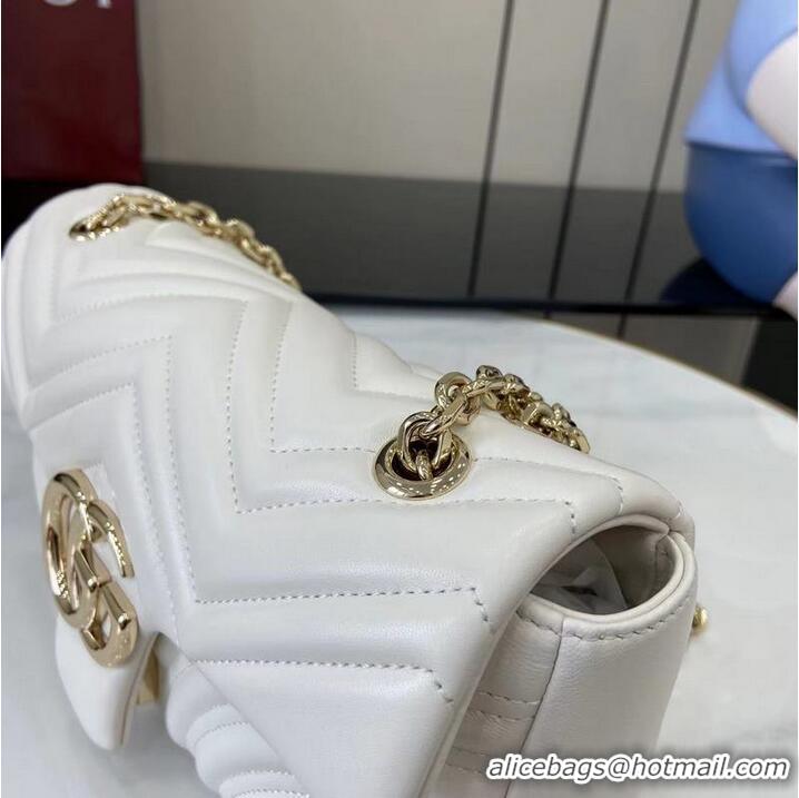 Buy Fashionable Gucci GG Marmont Medium Shoulder Bag 837267 White 2025