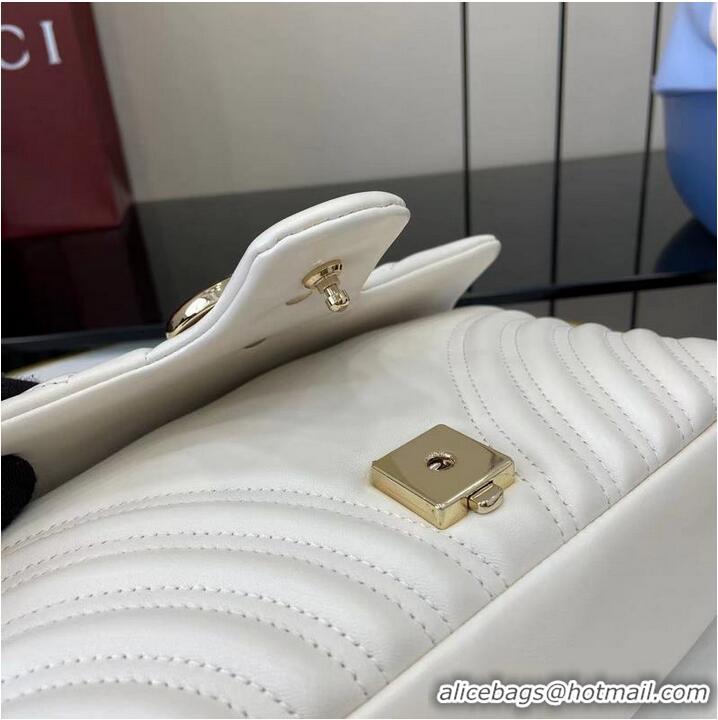Buy Fashionable Gucci GG Marmont Medium Shoulder Bag 837267 White 2025