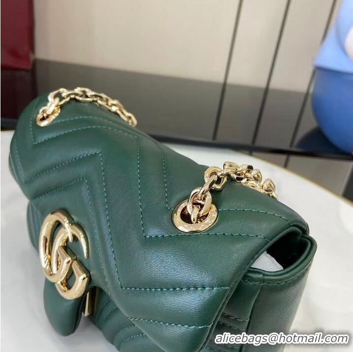 Best Quality Gucci GG Marmont Small Shoulder Bag 837280 Green 2026