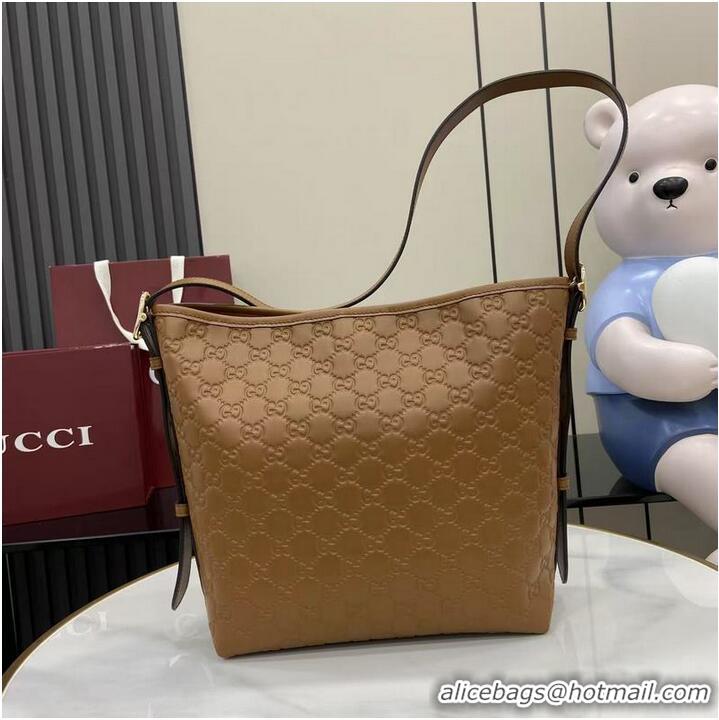 New Fashion Gucci GG Leather Emblem Small Shoulder Bag 848881 Brown 2026