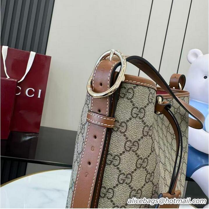 Discount Gucci GG Emblem Medium Shoulder Bag In Canvas With Leather 847452 Beige/Brown 2026