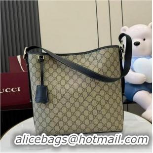Top Design Gucci GG Emblem Medium Shoulder Bag In Canvas With Leather 847452 Beige/Black 2026