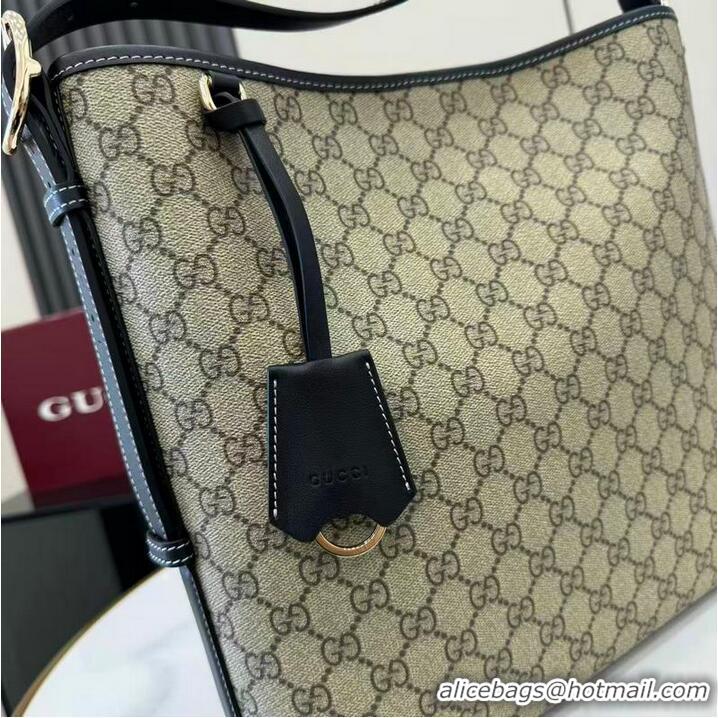 Top Design Gucci GG Emblem Medium Shoulder Bag In Canvas With Leather 847452 Beige/Black 2026