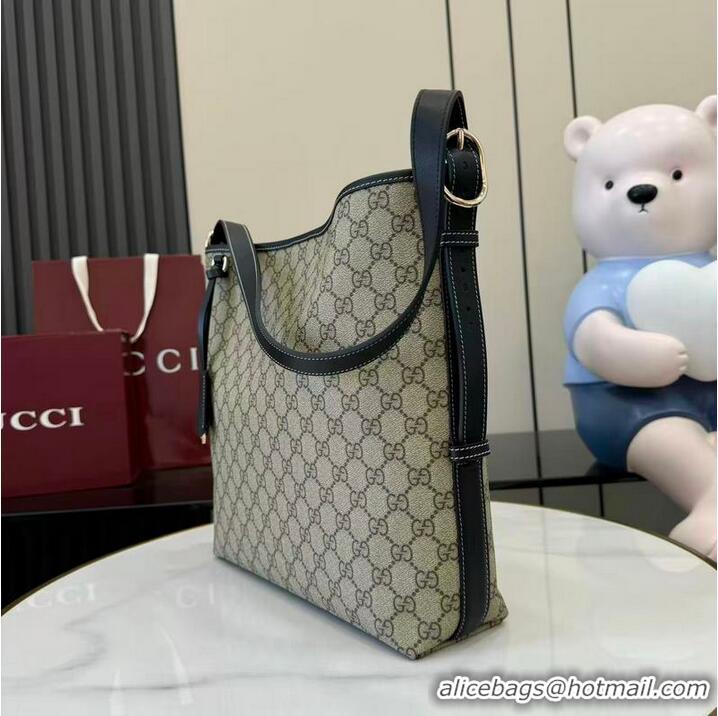 Top Design Gucci GG Emblem Medium Shoulder Bag In Canvas With Leather 847452 Beige/Black 2026