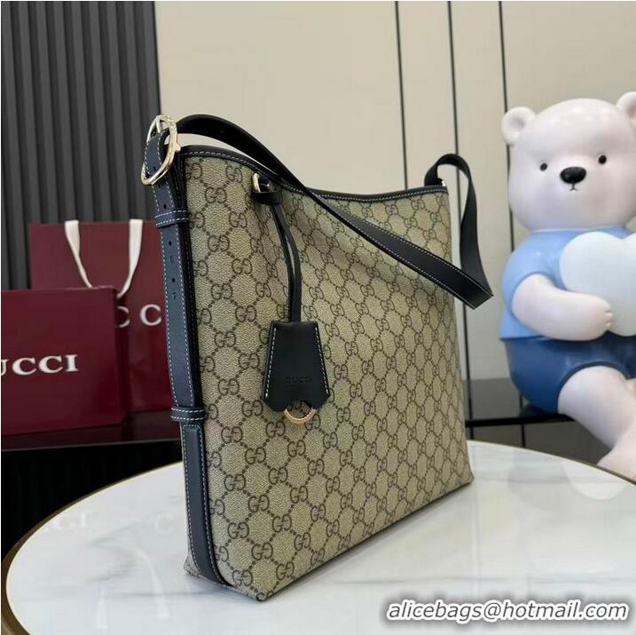 Top Design Gucci GG Emblem Medium Shoulder Bag In Canvas With Leather 847452 Beige/Black 2026