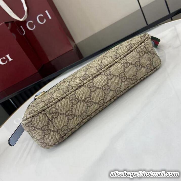 Best Cheap Gucci GG Canvas Emblem Small Shoulder bag 815218 Light Blue 2026