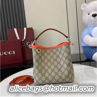 Classic Specials Gucci GG Canvas Emblem Small Bucket Bag 815118 Beige/Orange 2026