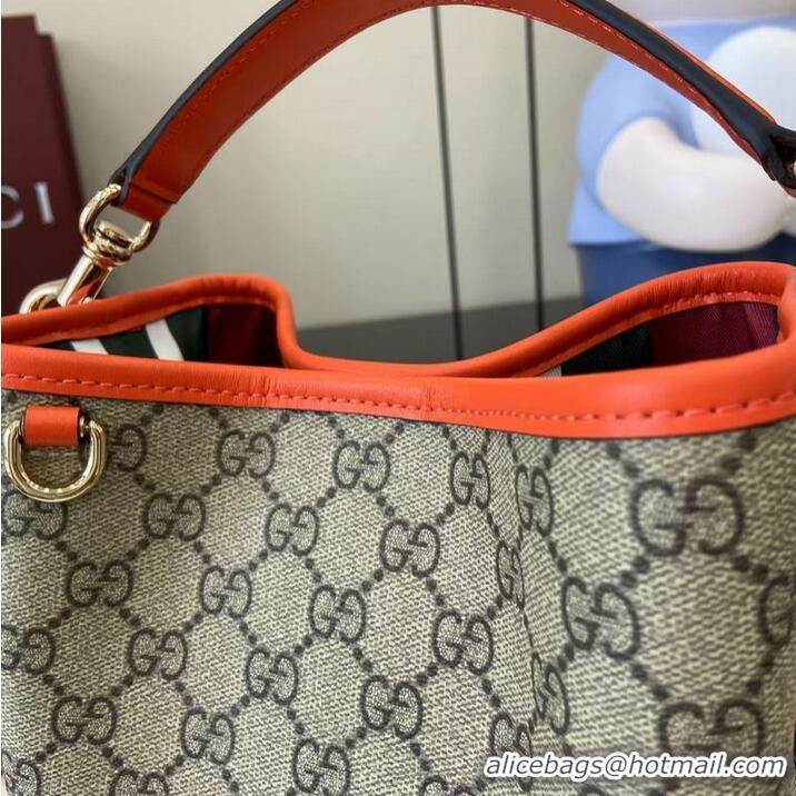 Classic Specials Gucci GG Canvas Emblem Small Bucket Bag 815118 Beige/Orange 2026