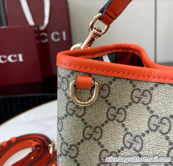 Classic Specials Gucci GG Canvas Emblem Small Bucket Bag 815118 Beige/Orange 2026