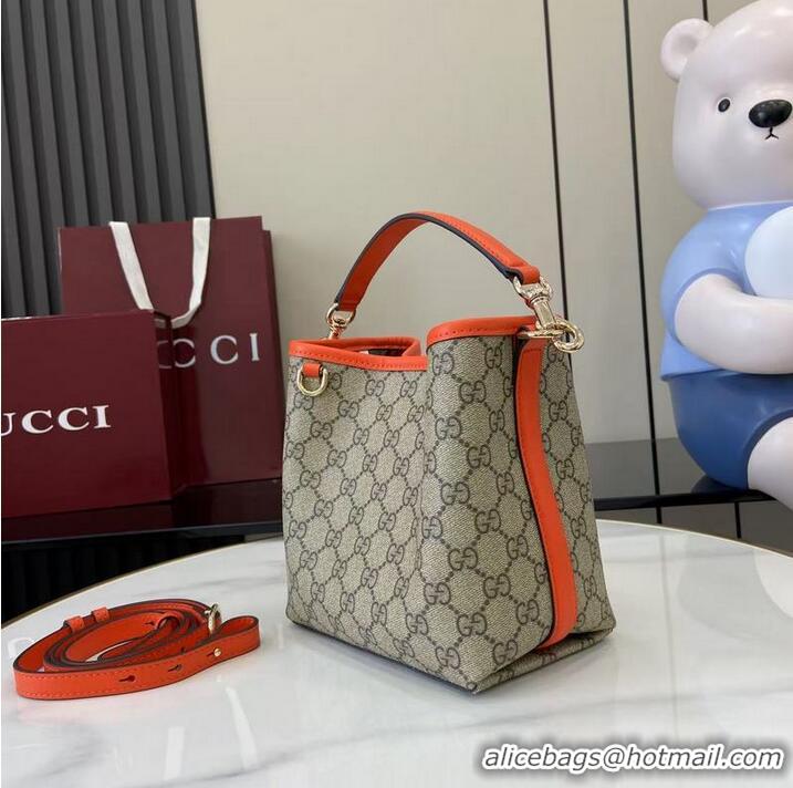 Classic Specials Gucci GG Canvas Emblem Small Bucket Bag 815118 Beige/Orange 2026
