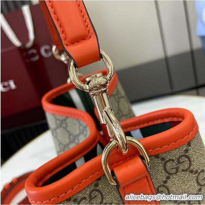 Classic Specials Gucci GG Canvas Emblem Small Bucket Bag 815118 Beige/Orange 2026
