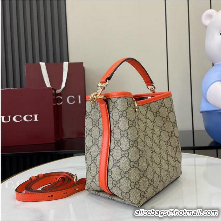 Classic Specials Gucci GG Canvas Emblem Small Bucket Bag 815118 Beige/Orange 2026