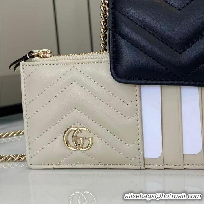 Low Price Gucci GG Marmont Leather Mini Bag 751526 Black/White 2026
