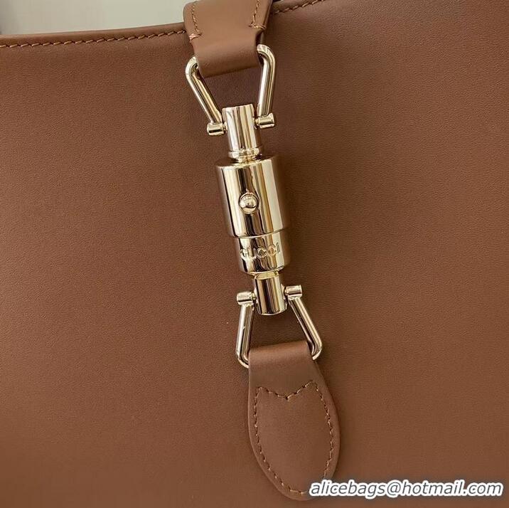 Cheap Price Gucci Jackie 1961 Medium Bag ‎In Smooth Leather 810232 Brown 2026