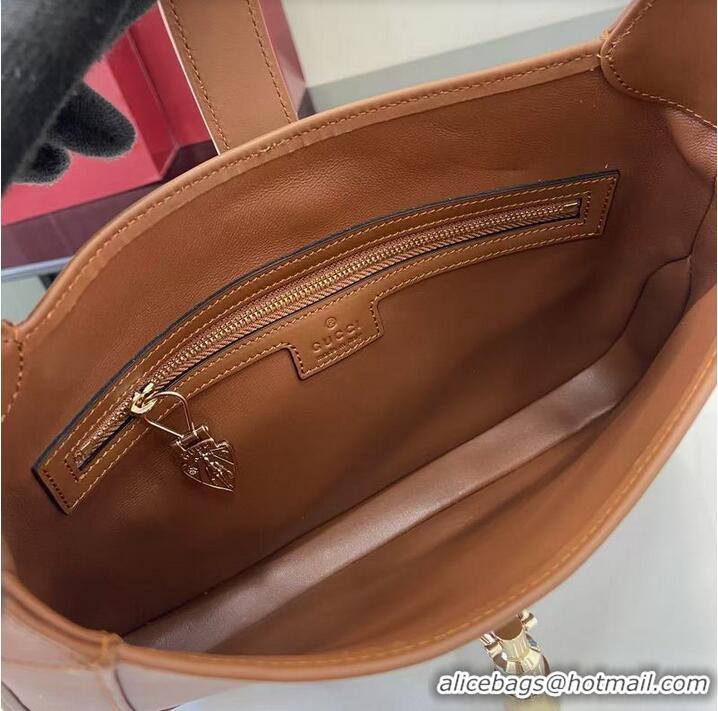 Cheap Price Gucci Jackie 1961 Medium Bag ‎In Smooth Leather 810232 Brown 2026