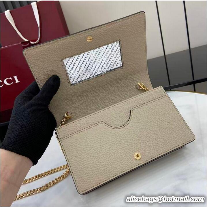 Grade Design Gucci Bi-colour GG Marmont Wallet On Chain ‎497985 Grey Leather