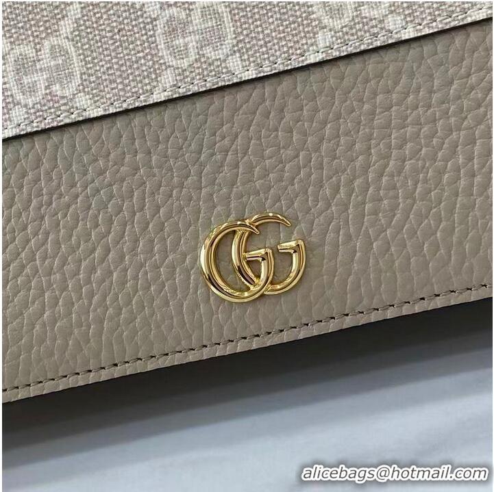Grade Design Gucci Bi-colour GG Marmont Wallet On Chain ‎497985 Grey Leather