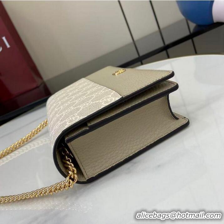 Grade Design Gucci Bi-colour GG Marmont Wallet On Chain ‎497985 Grey Leather