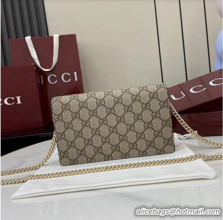 Best Price Gucci Bi-colour GG Marmont Wallet On Chain ‎497985 Burgundy Leather