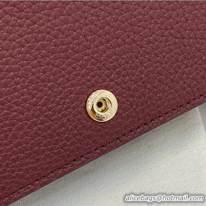 Best Price Gucci Bi-colour GG Marmont Wallet On Chain ‎497985 Burgundy Leather
