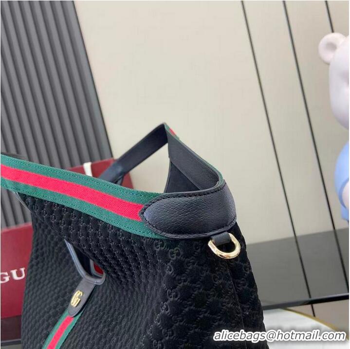 Grade Quality Gucci Giglio Large Tote Bag in GG Suede 853971 Black 2026