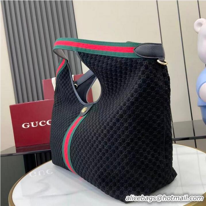 Grade Quality Gucci Giglio Large Tote Bag in GG Suede 853971 Black 2026