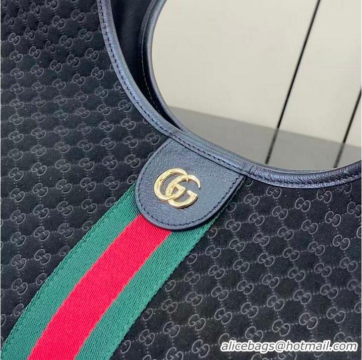 Grade Quality Gucci Giglio Large Tote Bag in GG Suede 853971 Black 2026