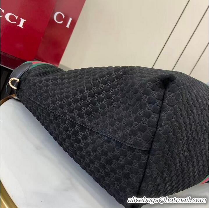 Grade Quality Gucci Giglio Large Tote Bag in GG Suede 853971 Black 2026