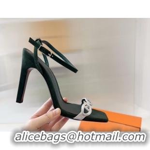 Classic Cheapest Hermes Luz High Heeled Sandals with Ankle Strap Green Suede Leather 6052703