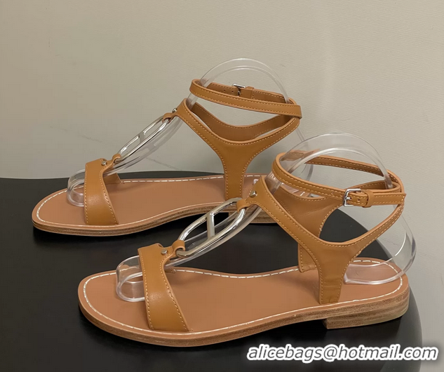 Best Product Hermes Marinella Brown Leather Sandals 6052708