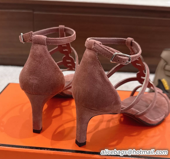 Cheap Price Hermes Magic High Heel Sandals Shoes Nude Suede Goatskin 70MM 6052709