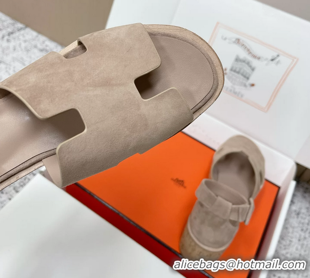 Cheaps Hermes Luce Platform Sanadls Gray Suede Leather 6052804